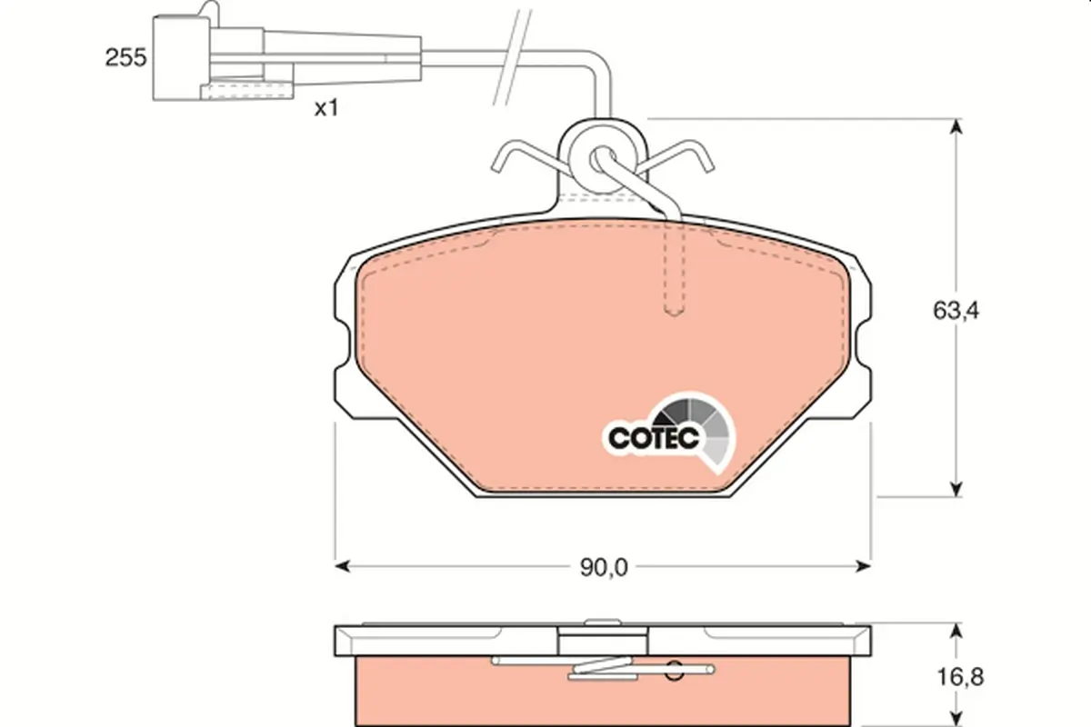 Bremsbelagsatz, Scheibenbremse Vorderachse TRW GDB833