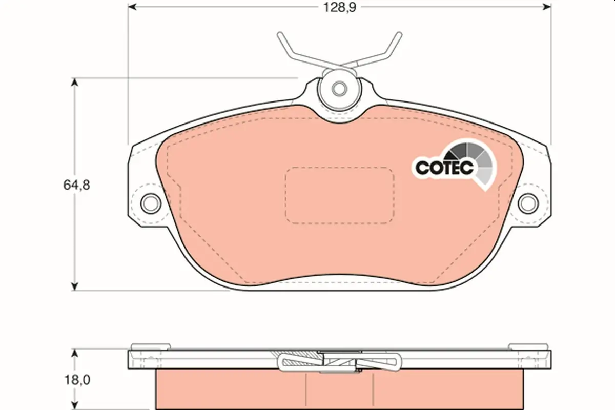 Bremsbelagsatz, Scheibenbremse Vorderachse TRW GDB837