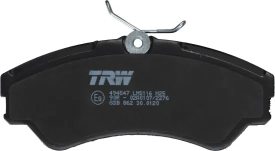 Bremsbelagsatz, Scheibenbremse Vorderachse TRW GDB862 Bild Bremsbelagsatz, Scheibenbremse Vorderachse TRW GDB862