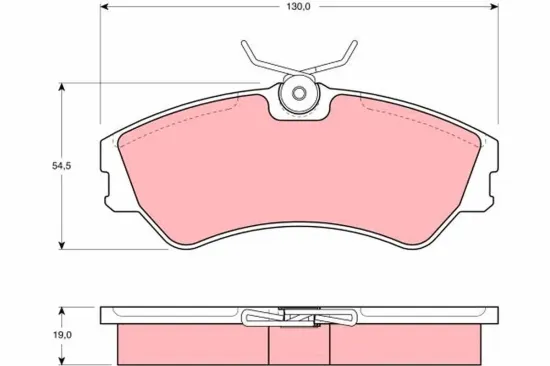 Bremsbelagsatz, Scheibenbremse Vorderachse TRW GDB862 Bild Bremsbelagsatz, Scheibenbremse Vorderachse TRW GDB862