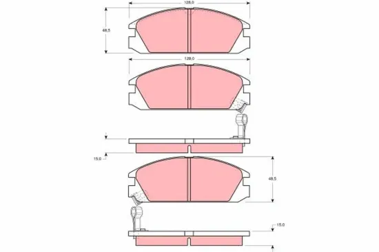 Bremsbelagsatz, Scheibenbremse Vorderachse TRW GDB925 Bild Bremsbelagsatz, Scheibenbremse Vorderachse TRW GDB925