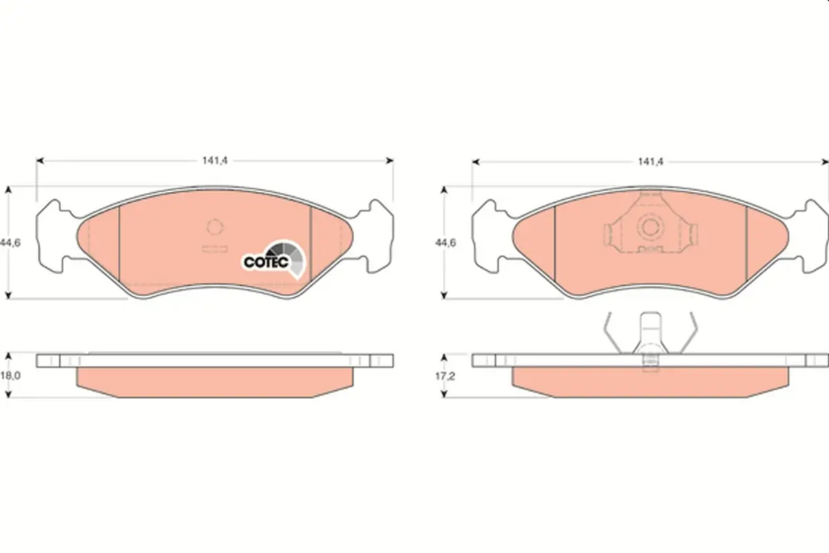 Bremsbelagsatz, Scheibenbremse Vorderachse TRW GDB953
