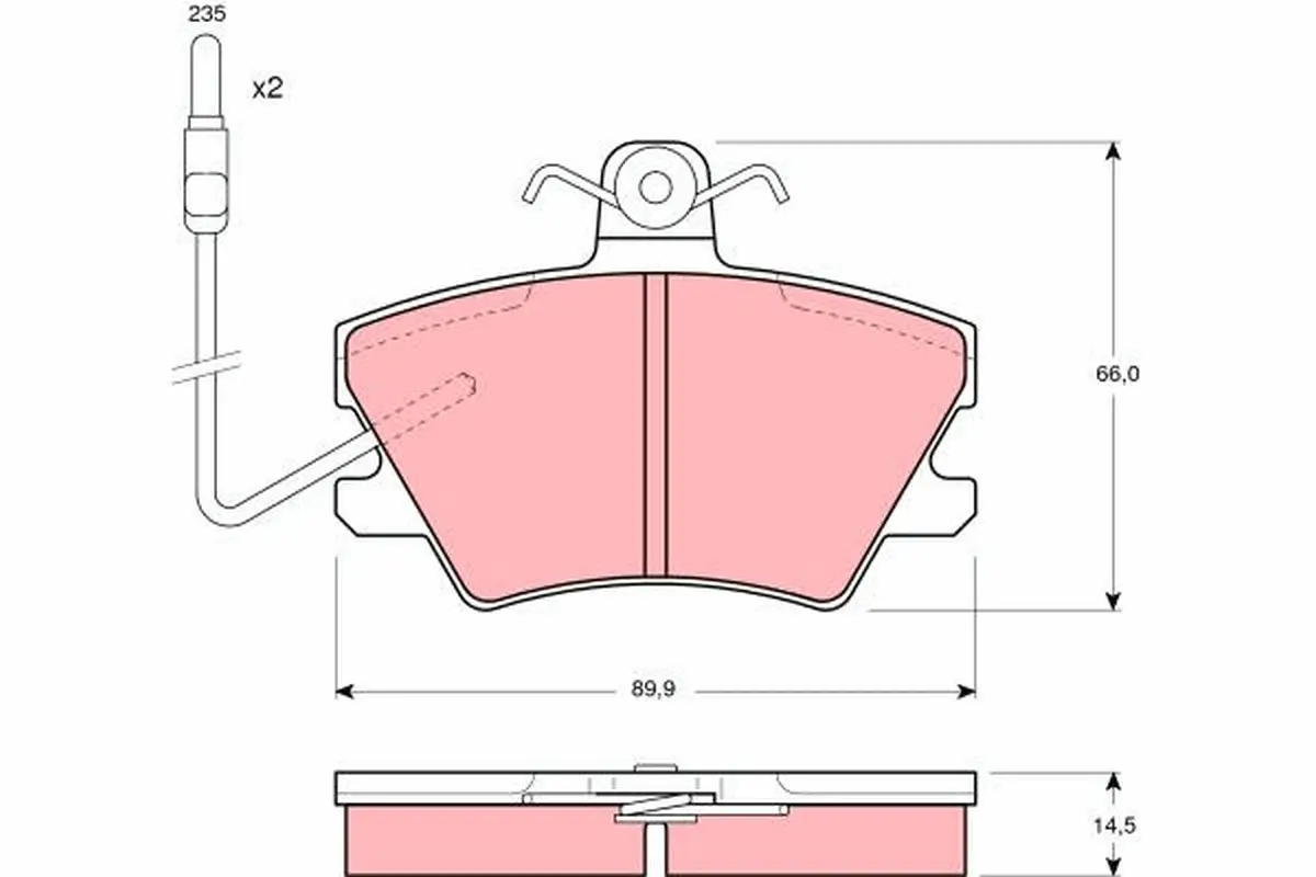 Bremsbelagsatz, Scheibenbremse Vorderachse TRW GDB968