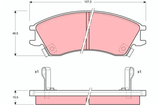 Bremsbelagsatz, Scheibenbremse Vorderachse TRW GDB992 Bild Bremsbelagsatz, Scheibenbremse Vorderachse TRW GDB992