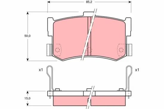 Bremsbelagsatz, Scheibenbremse Hinterachse TRW GDB994 Bild Bremsbelagsatz, Scheibenbremse Hinterachse TRW GDB994