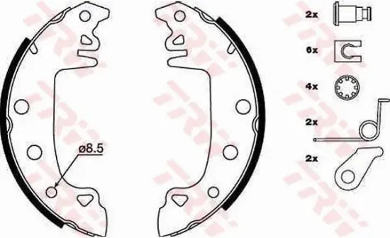Bremsbackensatz Hinterachse TRW GS8315 Bild Bremsbackensatz Hinterachse TRW GS8315