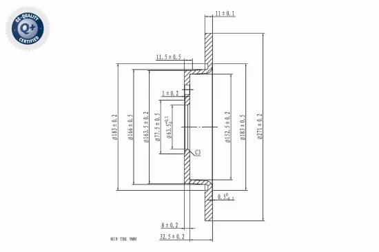 Bremsscheibe Hinterachse VAICO V25-40212 Bild Bremsscheibe Hinterachse VAICO V25-40212