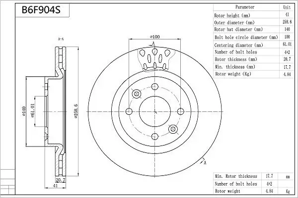 Bremsscheibe AISIN B6F904S