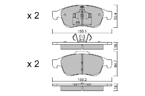 Bremsbelagsatz, Scheibenbremse AISIN BPRE-1006 Bild Bremsbelagsatz, Scheibenbremse AISIN BPRE-1006