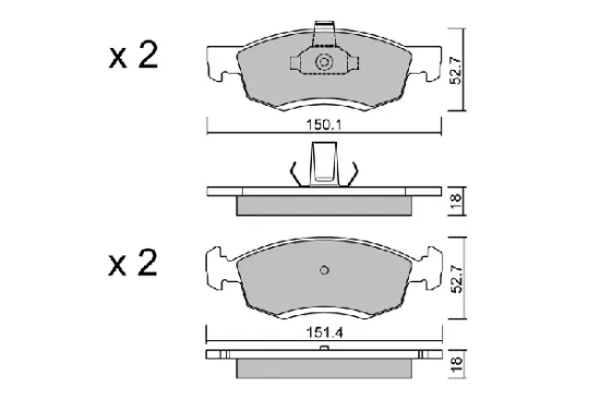 Bremsbelagsatz, Scheibenbremse Vorderachse AISIN BPRE-1012 Bild Bremsbelagsatz, Scheibenbremse Vorderachse AISIN BPRE-1012