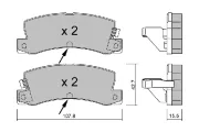 Bremsbelagsatz, Scheibenbremse Hinterachse AISIN BPTO-2907
