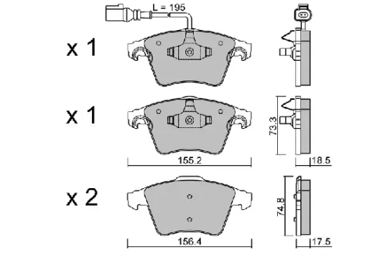 Bremsbelagsatz, Scheibenbremse AISIN BPVW-1004 Bild Bremsbelagsatz, Scheibenbremse AISIN BPVW-1004
