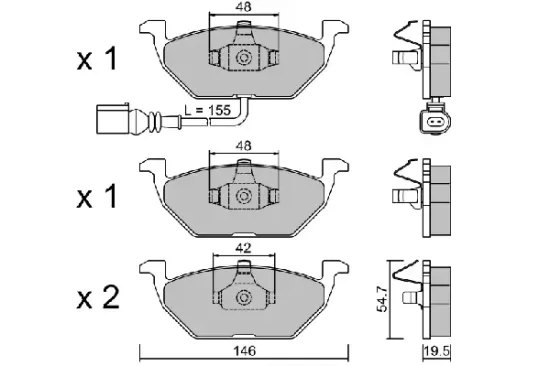 Bremsbelagsatz, Scheibenbremse AISIN BPVW-1009 Bild Bremsbelagsatz, Scheibenbremse AISIN BPVW-1009