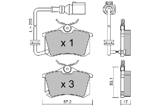Bremsbelagsatz, Scheibenbremse Hinterachse AISIN BPVW-2004 Bild Bremsbelagsatz, Scheibenbremse Hinterachse AISIN BPVW-2004