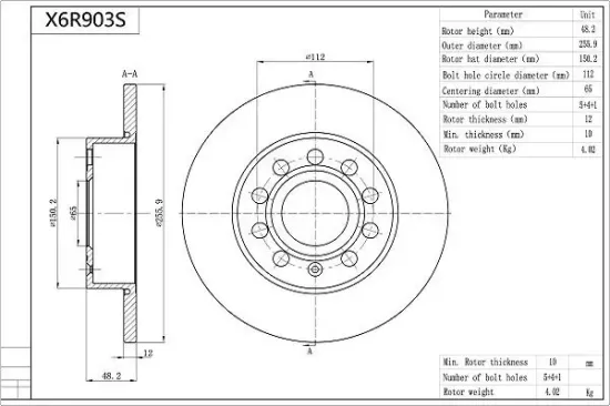 Bremsscheibe AISIN X6R903S Bild Bremsscheibe AISIN X6R903S