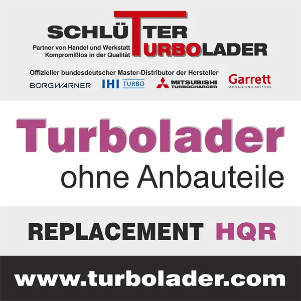 Lader, Aufladung SCHLÜTTER TURBOLADER 172-00653HQR