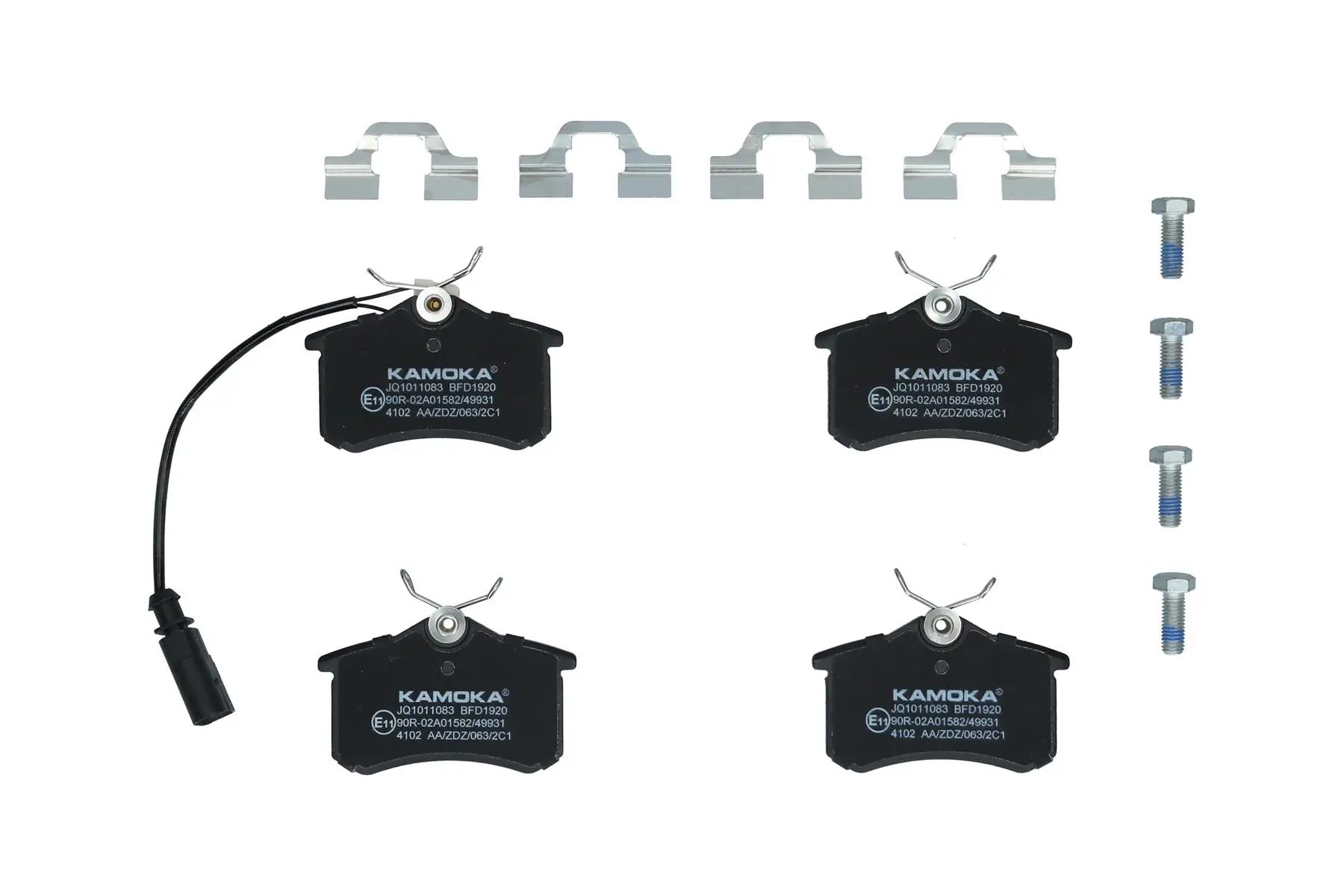 Bremsbelagsatz, Scheibenbremse Hinterachse KAMOKA JQ1011083