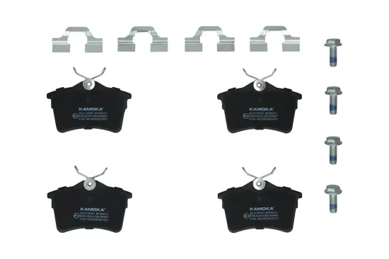 Bremsbelagsatz, Scheibenbremse Hinterachse KAMOKA JQ1018501 Bild Bremsbelagsatz, Scheibenbremse Hinterachse KAMOKA JQ1018501