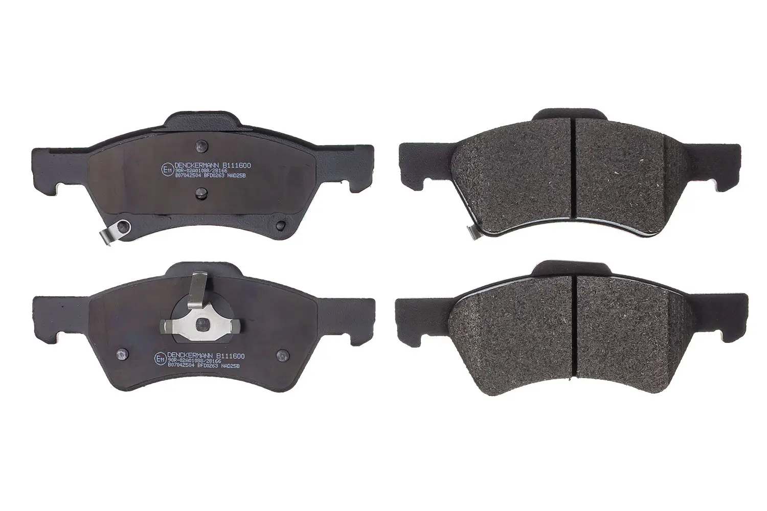 Bremsbelagsatz, Scheibenbremse Vorderachse DENCKERMANN B111600