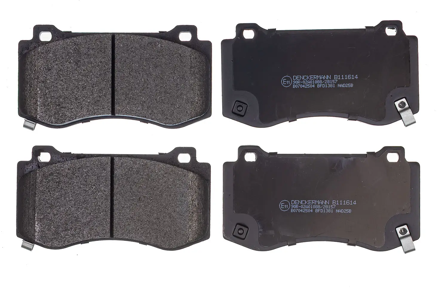 Bremsbelagsatz, Scheibenbremse Vorderachse DENCKERMANN B111614