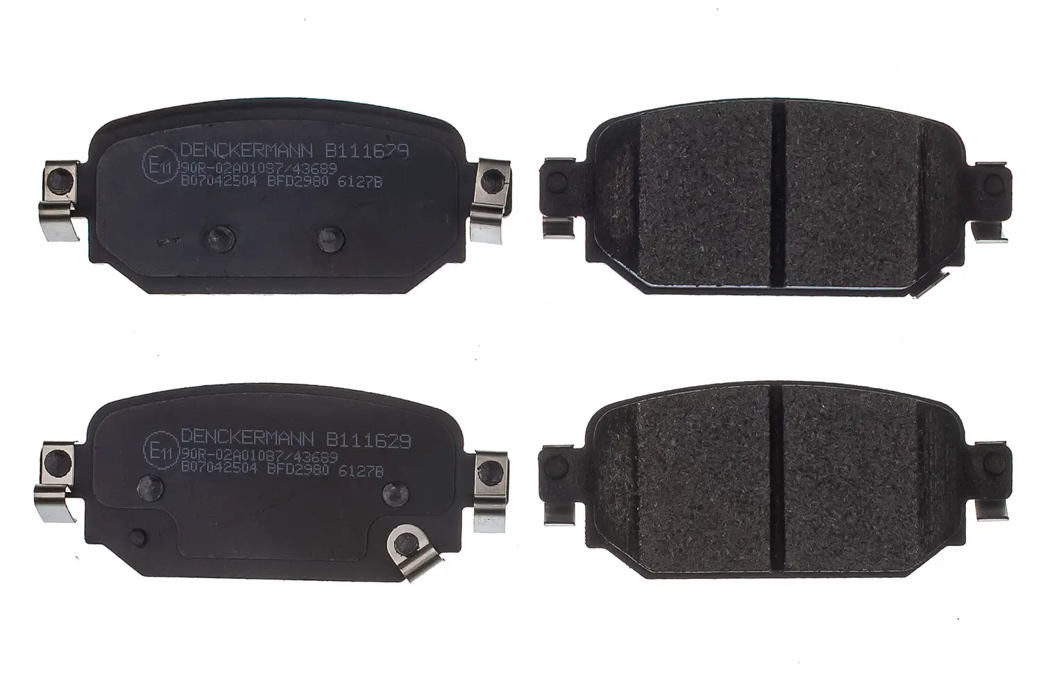 Bremsbelagsatz, Scheibenbremse Hinterachse DENCKERMANN B111629
