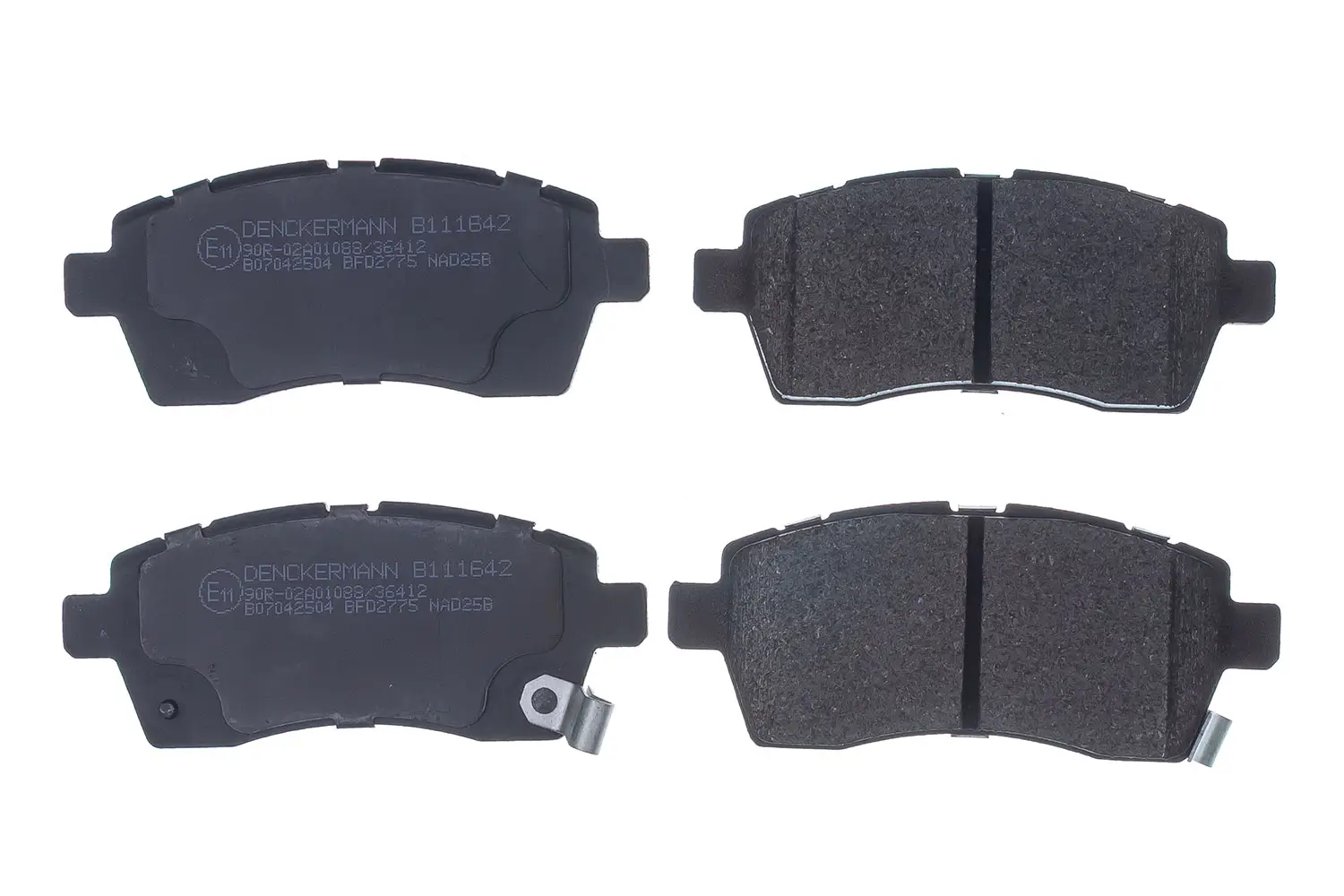 Bremsbelagsatz, Scheibenbremse Vorderachse DENCKERMANN B111642