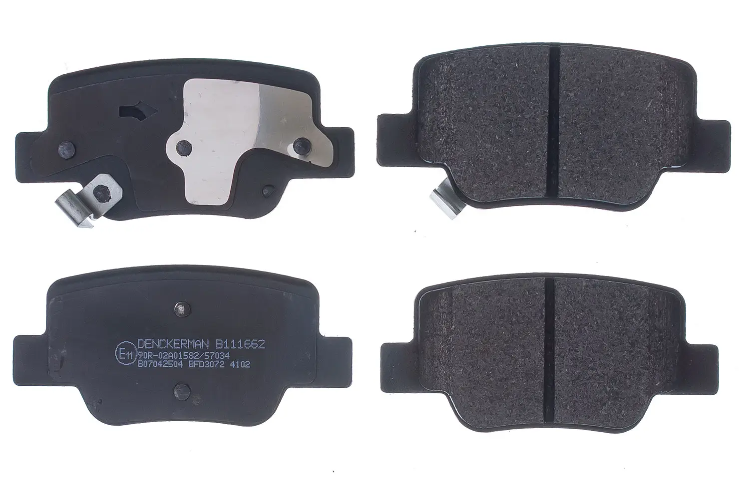 Bremsbelagsatz, Scheibenbremse Hinterachse DENCKERMANN B111662