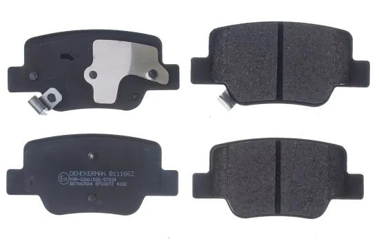 Bremsbelagsatz, Scheibenbremse Hinterachse DENCKERMANN B111662 Bild Bremsbelagsatz, Scheibenbremse Hinterachse DENCKERMANN B111662