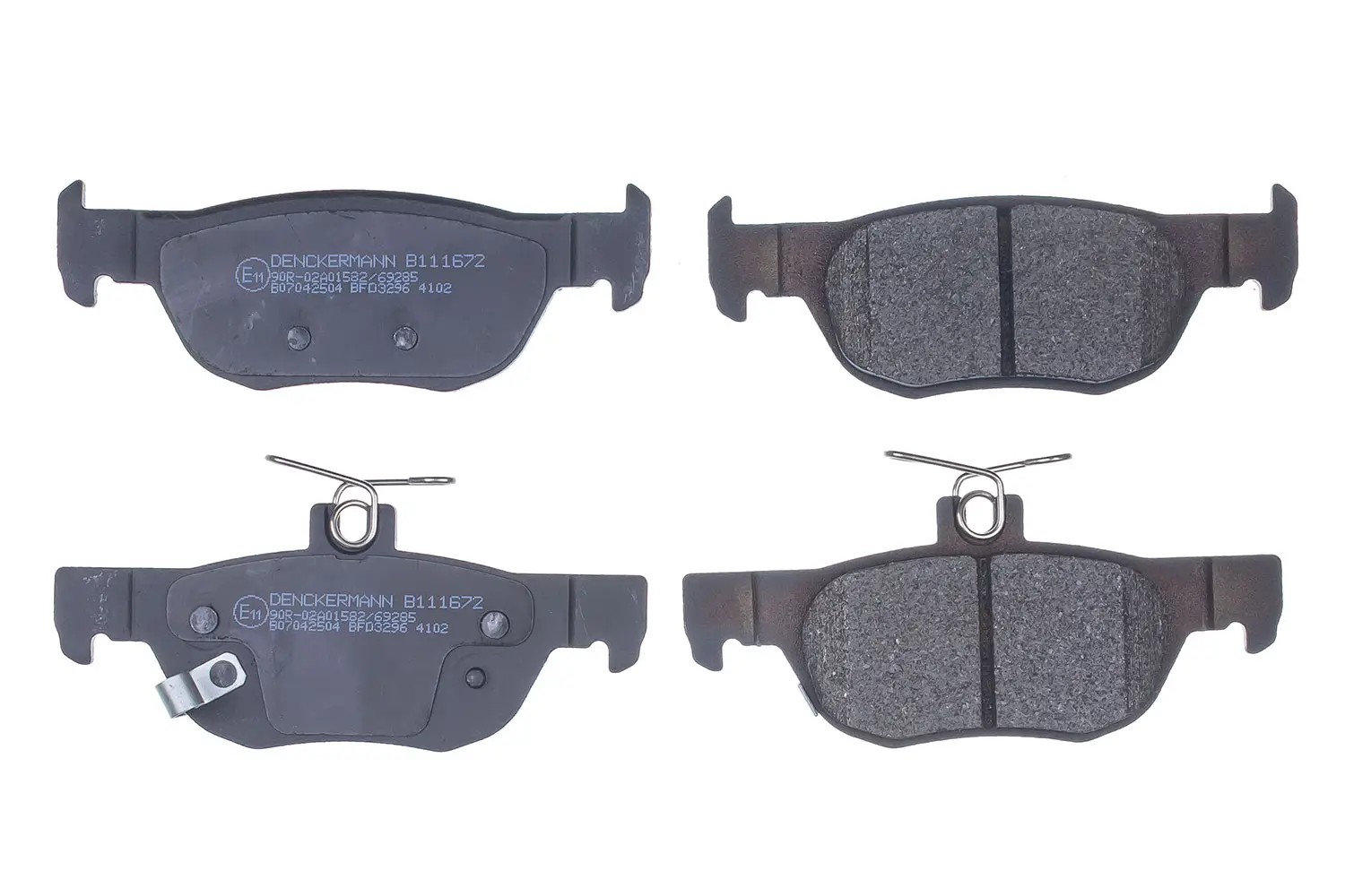 Bremsbelagsatz, Scheibenbremse Hinterachse DENCKERMANN B111672