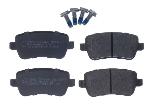 Bremsbelagsatz, Scheibenbremse Hinterachse DENCKERMANN B111677 Bild Bremsbelagsatz, Scheibenbremse Hinterachse DENCKERMANN B111677