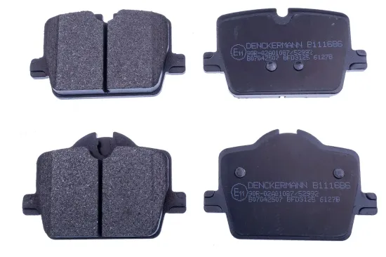 Bremsbelagsatz, Scheibenbremse Hinterachse DENCKERMANN B111686 Bild Bremsbelagsatz, Scheibenbremse Hinterachse DENCKERMANN B111686