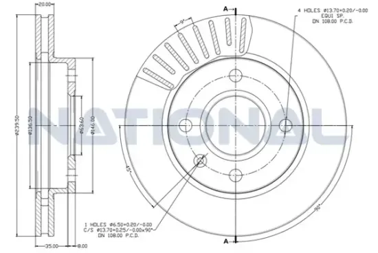 Bremsscheibe National NBD013 Bild Bremsscheibe National NBD013
