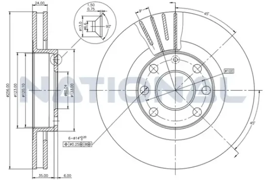 Bremsscheibe Vorderachse National NBD015 Bild Bremsscheibe Vorderachse National NBD015