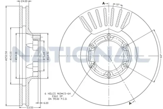 Bremsscheibe Vorderachse National NBD082 Bild Bremsscheibe Vorderachse National NBD082