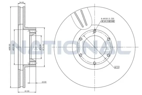 Bremsscheibe Vorderachse National NBD1001 Bild Bremsscheibe Vorderachse National NBD1001