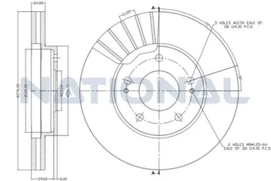 Bremsscheibe Vorderachse National NBD1044 Bild Bremsscheibe Vorderachse National NBD1044