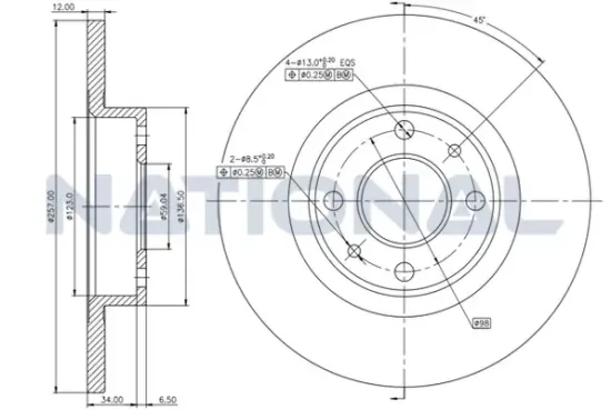 Bremsscheibe Vorderachse National NBD120 Bild Bremsscheibe Vorderachse National NBD120