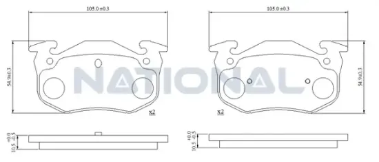 Bremsbelagsatz, Scheibenbremse Hinterachse National NP3088 Bild Bremsbelagsatz, Scheibenbremse Hinterachse National NP3088