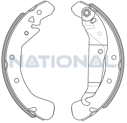 Bremsbackensatz Hinterachse National NS4003 Bild Bremsbackensatz Hinterachse National NS4003
