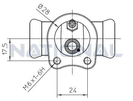 Radbremszylinder Hinterachse National NWC5028 Bild Radbremszylinder Hinterachse National NWC5028