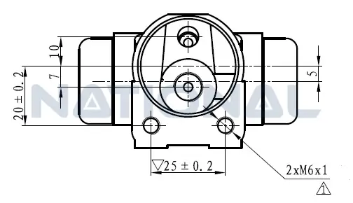 Radbremszylinder Hinterachse National NWC5030 Bild Radbremszylinder Hinterachse National NWC5030