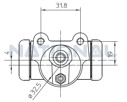 Radbremszylinder Hinterachse National NWC5064 Bild Radbremszylinder Hinterachse National NWC5064