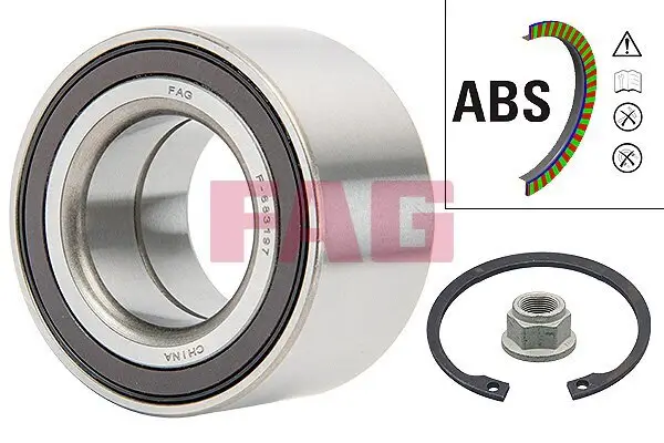 Radlagersatz Vorderachse Schaeffler FAG 713 6162 50