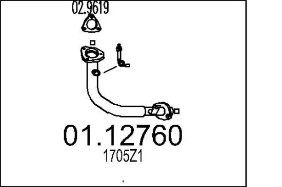 Abgasrohr MTS 01.12760 Bild Abgasrohr MTS 01.12760