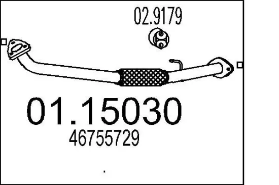 Abgasrohr MTS 01.15030 Bild Abgasrohr MTS 01.15030