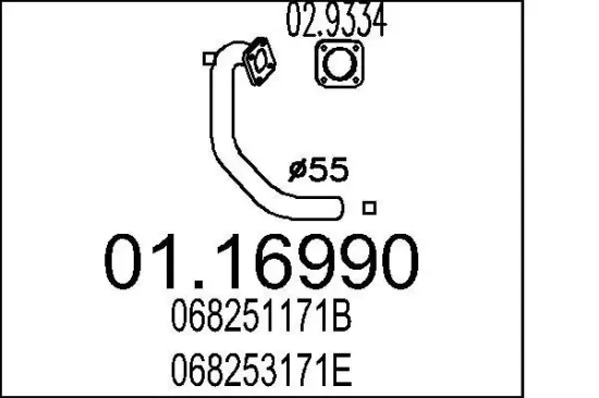 Abgasrohr MTS 01.16990 Bild Abgasrohr MTS 01.16990