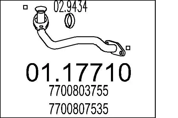 Abgasrohr vorne MTS 01.17710