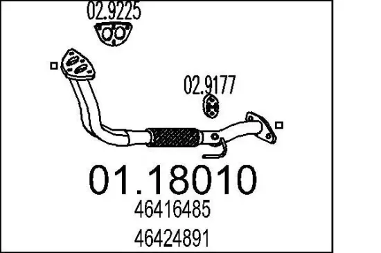 Abgasrohr MTS 01.18010 Bild Abgasrohr MTS 01.18010