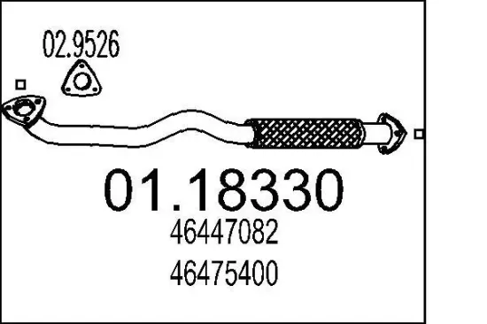 Abgasrohr vorne MTS 01.18330 Bild Abgasrohr vorne MTS 01.18330