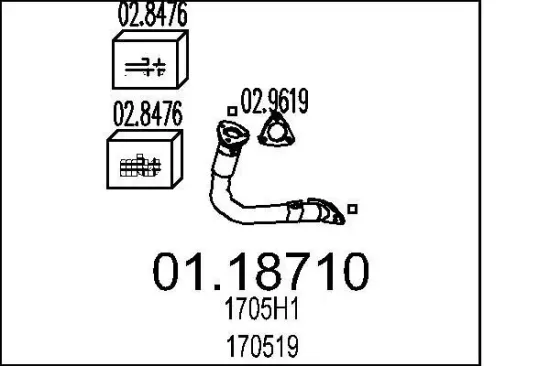 Abgasrohr MTS 01.18710 Bild Abgasrohr MTS 01.18710